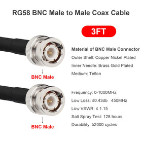 MOOKEERF 3ft cable with solid copper core for consistent RF transmission.