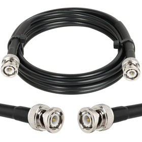 MOOKEERF BNC 5ft RG58 cable connected to an antenna for reliable signal transfer.