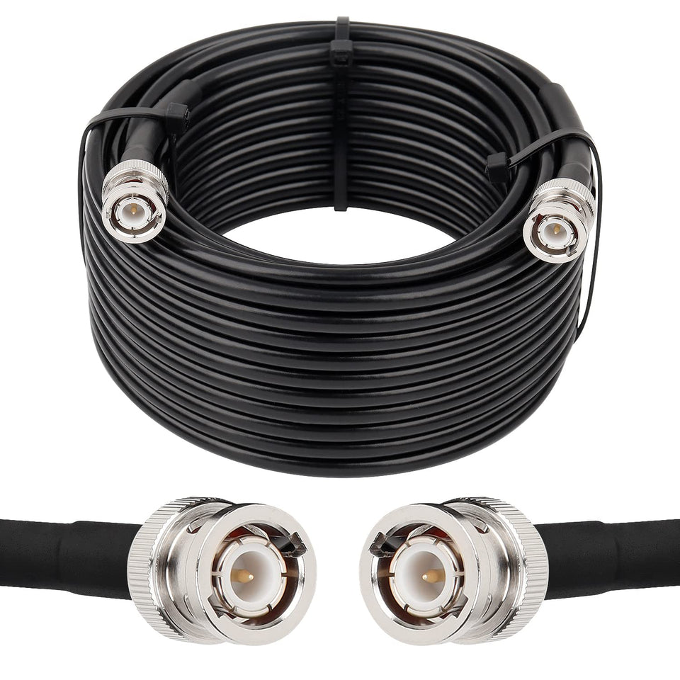 MOOKEERF BNC cable front packaging showing specifications and length, indicating reliability