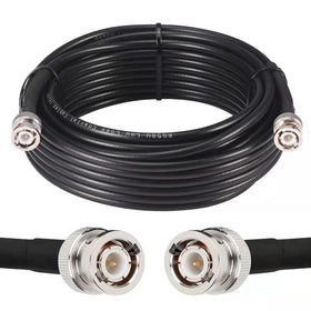 MOOKEERF front view of 35ft BNC cable showing durable jacket and connectors, reliable signal