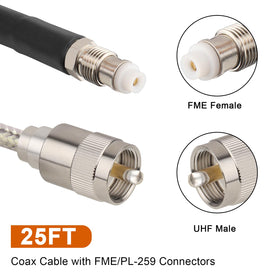 MOOKEERF full 25ft RG8X cable laid out to display length and easy routing benefit