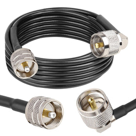 MOOKEERF CB coax cable with a right-angle PL-259 connector for flexible CB and HAM setups.