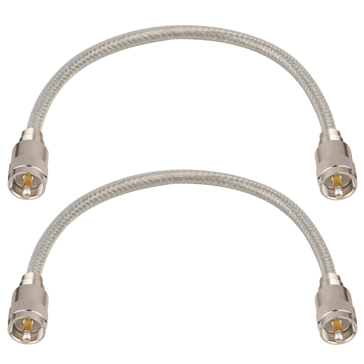 MOOKEERF CB coax cable 1ft two-pack close-up shows low-loss performance for ham radio