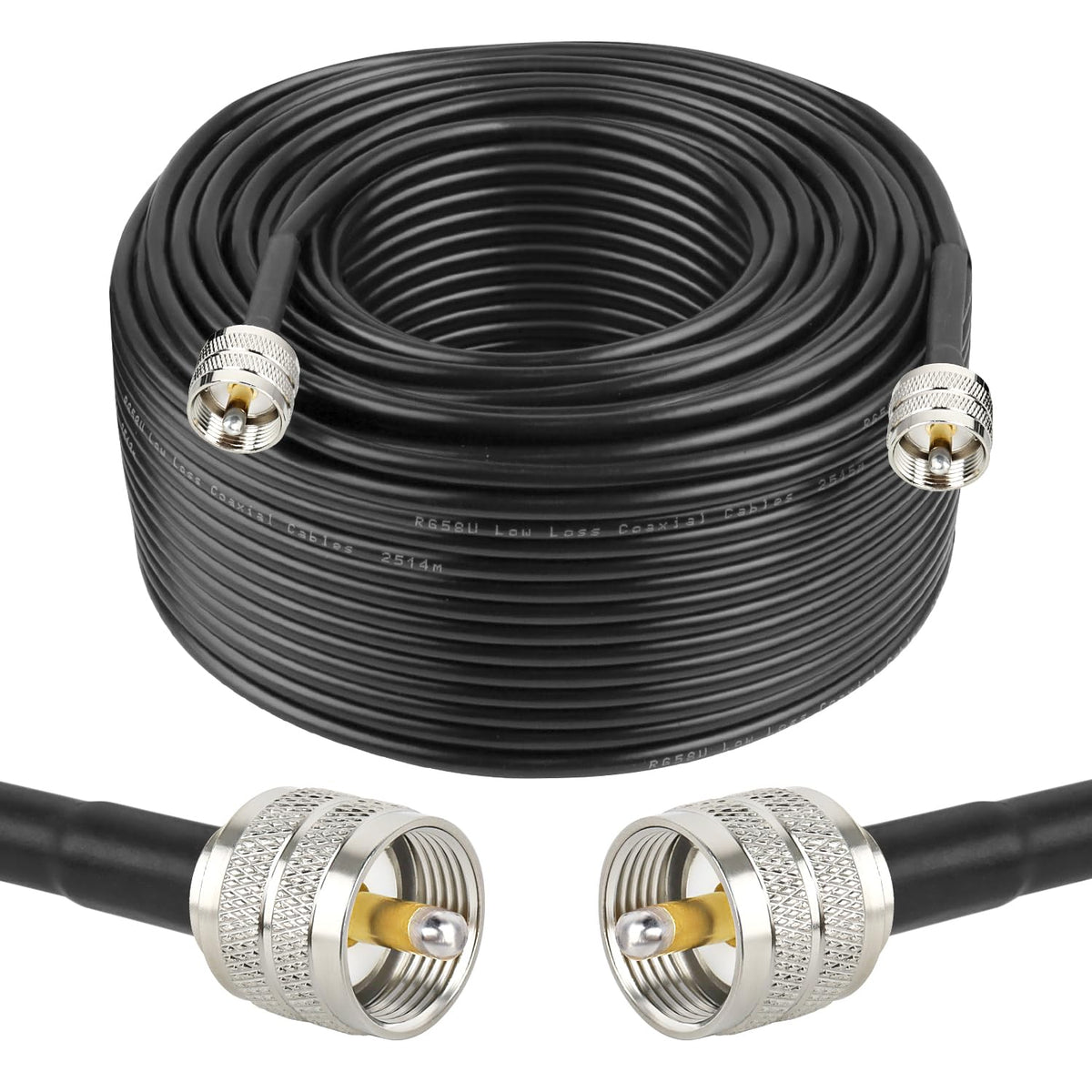 MOOKEERF CB coax cable 200ft, flexible run for stable radio communications.
