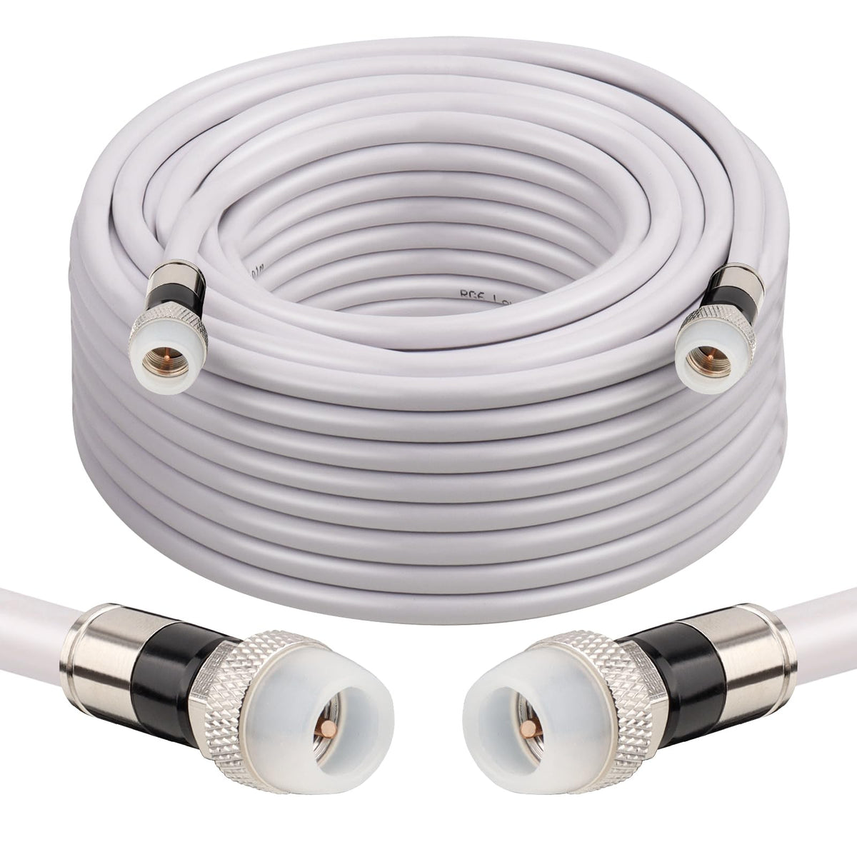 MOOKEERF 60ft outdoor coaxial cable with weatherproof boot for TV and internet signals