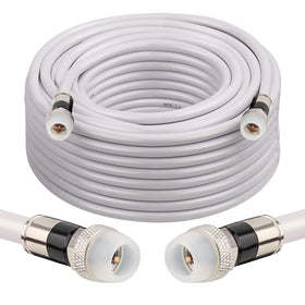 MOOKEERF 60ft outdoor coaxial cable with weatherproof boot for TV and internet signals