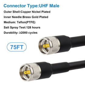 MOOKEERF coaxial cable jacket provides outdoor-ready protection against moisture and abrasion.