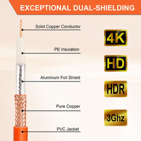 MOOKEERF direct burial RG6 cable for ground installation