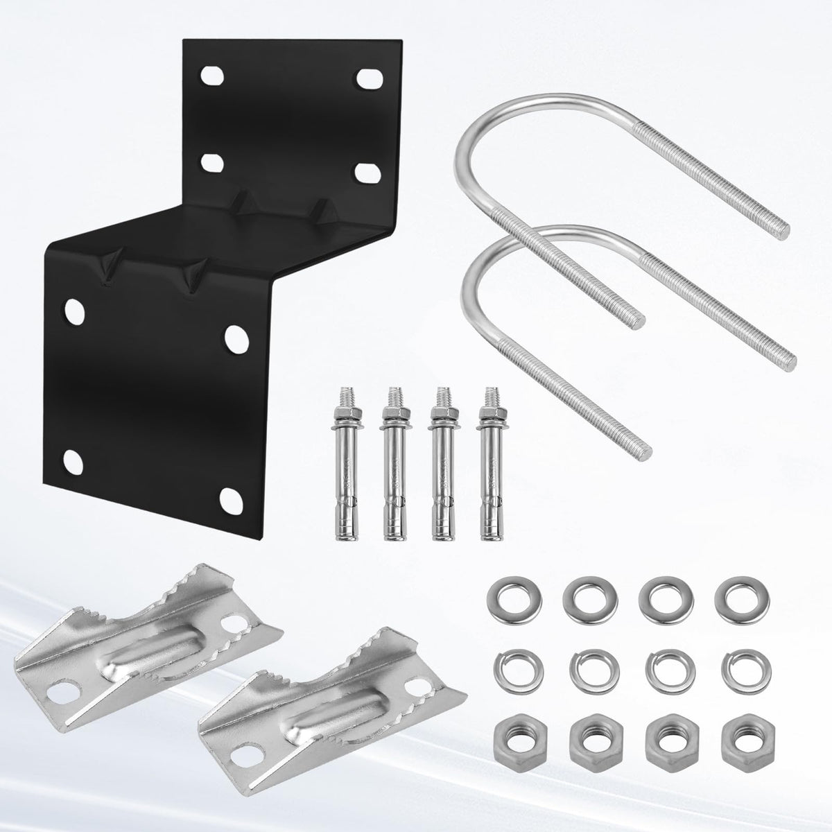 MOOKEERF double U-bracket assembly for reliable wind resistance