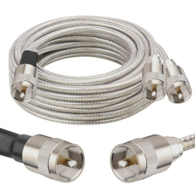 MOOKEERF dual CB antenna cable 10ft for two antennas to one transceiver