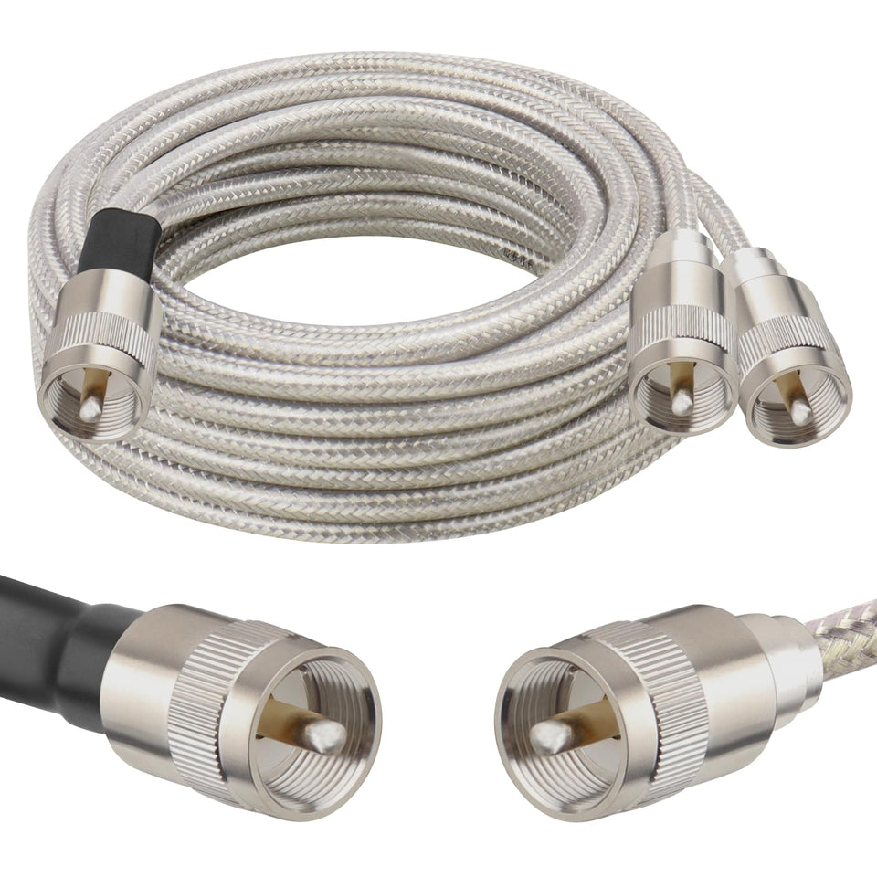 MOOKEERF dual CB antenna cable 12ft for reliable long-distance connections