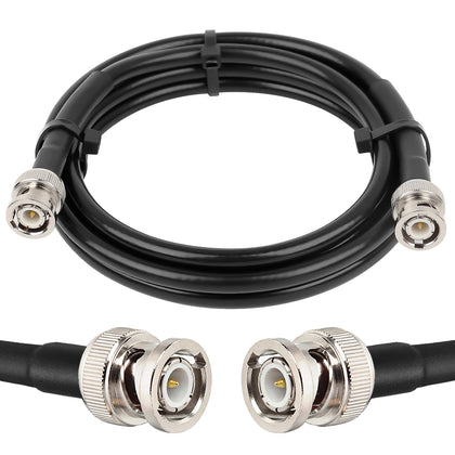 MOOKEERF front view showing BNC male connectors and 6ft cable for reliable connections