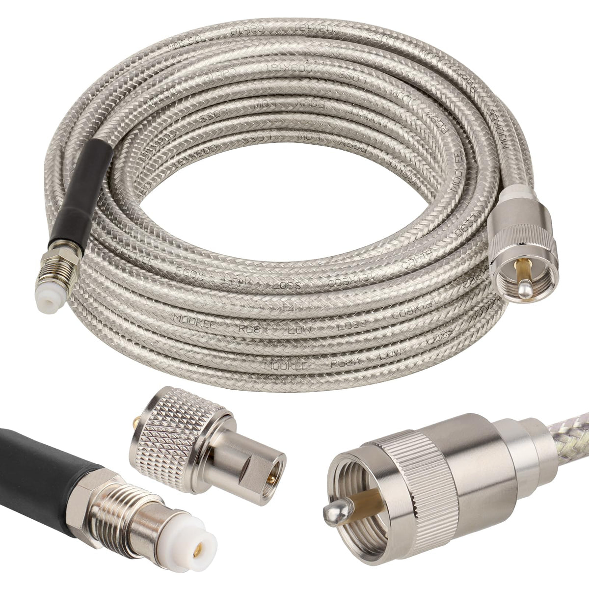 MOOKEERF PL-259 front connector showing durable soldered joint and reliable contact