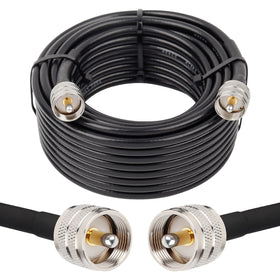 MOOKEERF front packaging showing 35ft RG8x cable and PL259 connectors for reliable installations