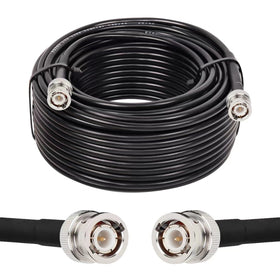 MOOKEERF front view showing BNC male connectors and durable jacket, reliable connections