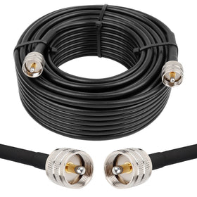 MOOKEERF front view showing PL259 connector and cable, durable connection benefit