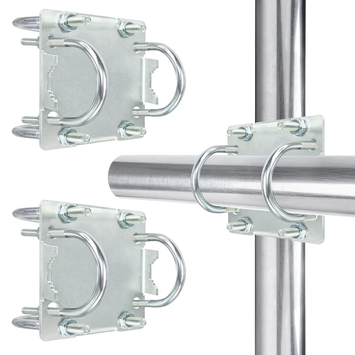 MOOKEERF front view bracket assembled showing sturdy cross joint and fasteners, improves mount stability