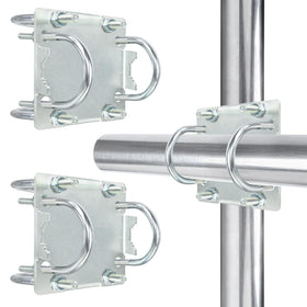 MOOKEERF front view bracket assembled showing sturdy cross joint and fasteners, improves mount stability