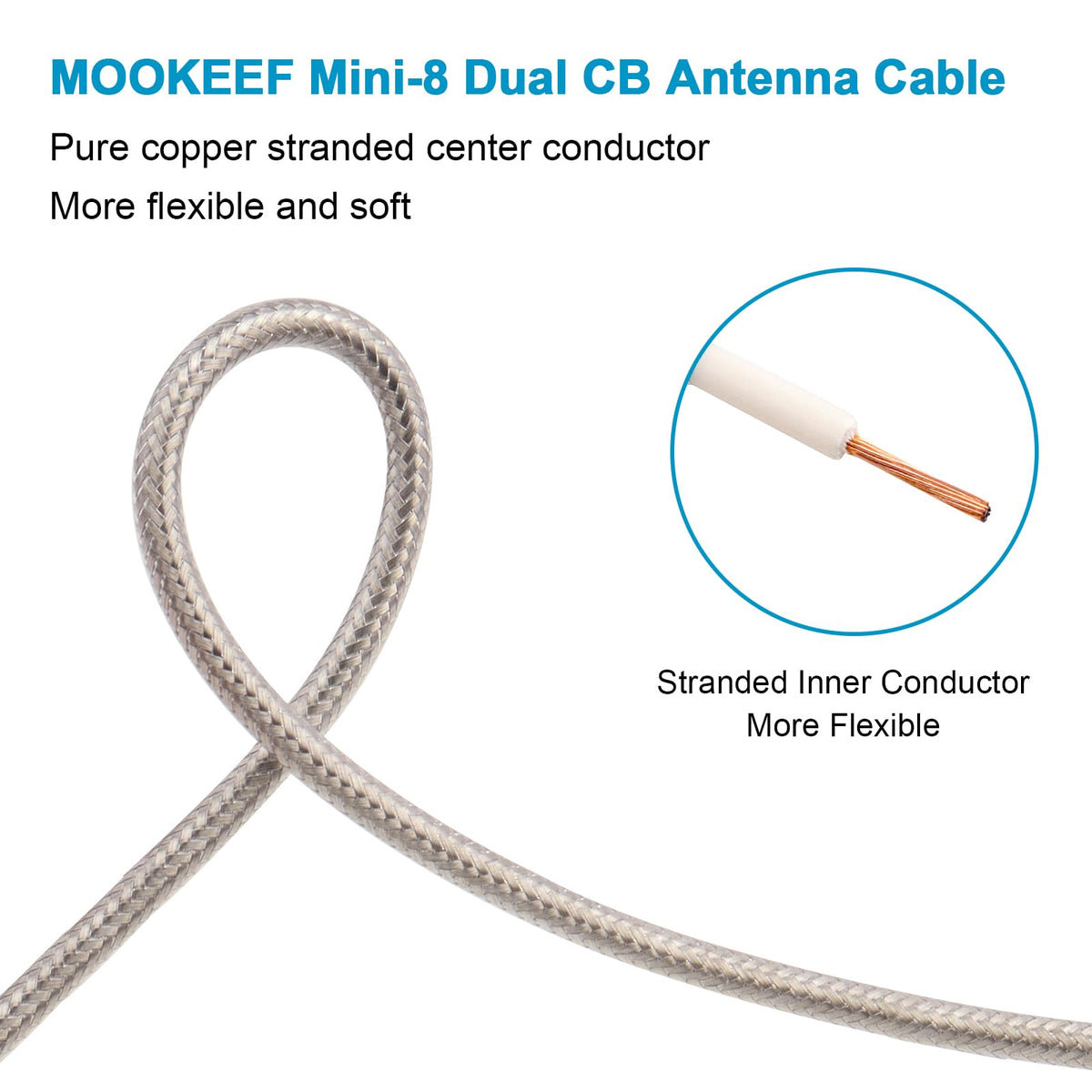 MOOKEERF laid out 35ft next to tape measure showing easy reach and flexibility