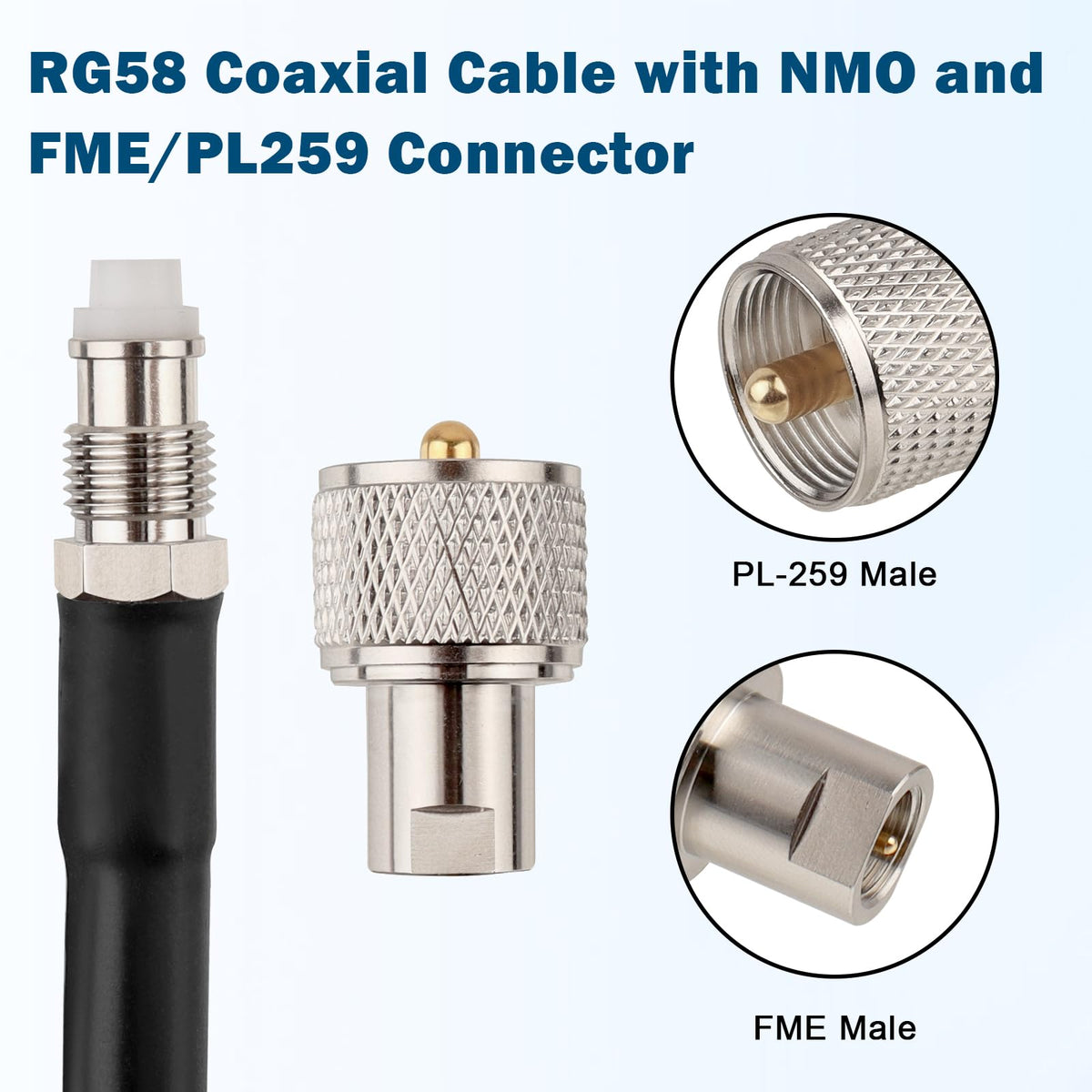 MOOKEERF NMO antenna cable designed for vehicle mounting
