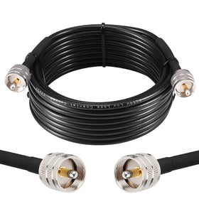 MOOKEERF PL259 20ft UHF coax cable closeup highlights dense copper shield for low loss.