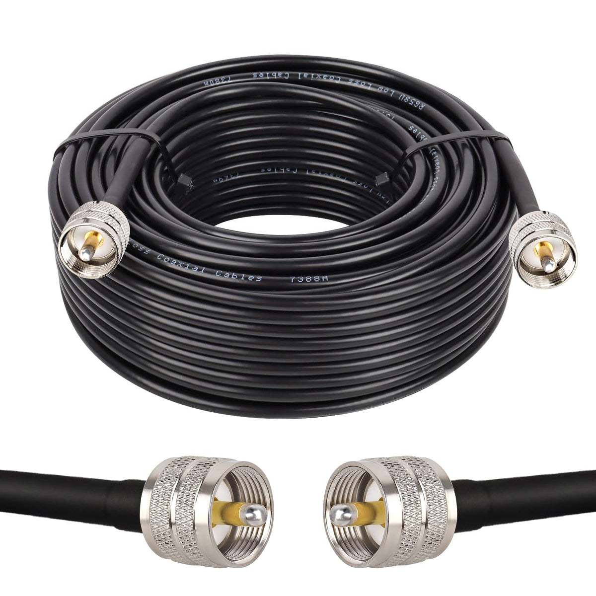 MOOKEERF PL259 front connector showing durable nickel-plated shell for corrosion resistance