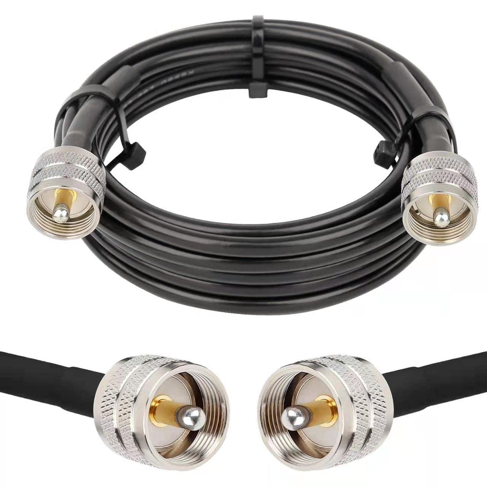 MOOKEERF PL259 UHF coax 15 ft length ideal for CB radio setups.