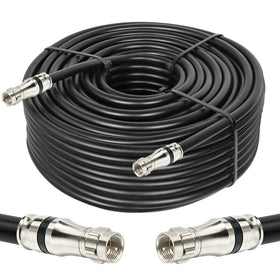 MOOKEERF RG11 coaxial cable 150ft with F-type connectors delivers high-definition signal for CATV.