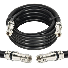 MOOKEERF RG11 coaxial cable 15ft with sturdy F-type connector for reliable HD signals.