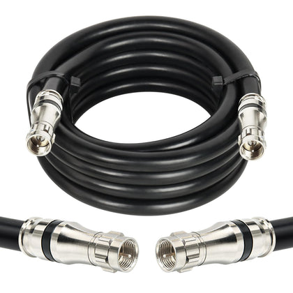 MOOKEERF RG11 coaxial cable 15ft with sturdy F-type connector for reliable HD signals.