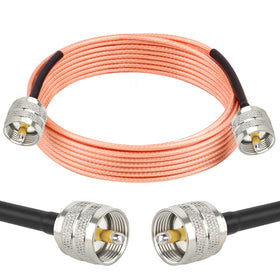 MOOKEERF RG316 CB coax cable 12ft with PL259 connectors for reliable ham radio links.