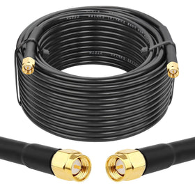 MOOKEERF RG58 SMA cable 35ft showing long-range RF connectivity with low loss