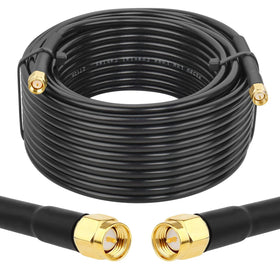 MOOKEERF RG58 SMA cable 50ft for long-range antenna connections.