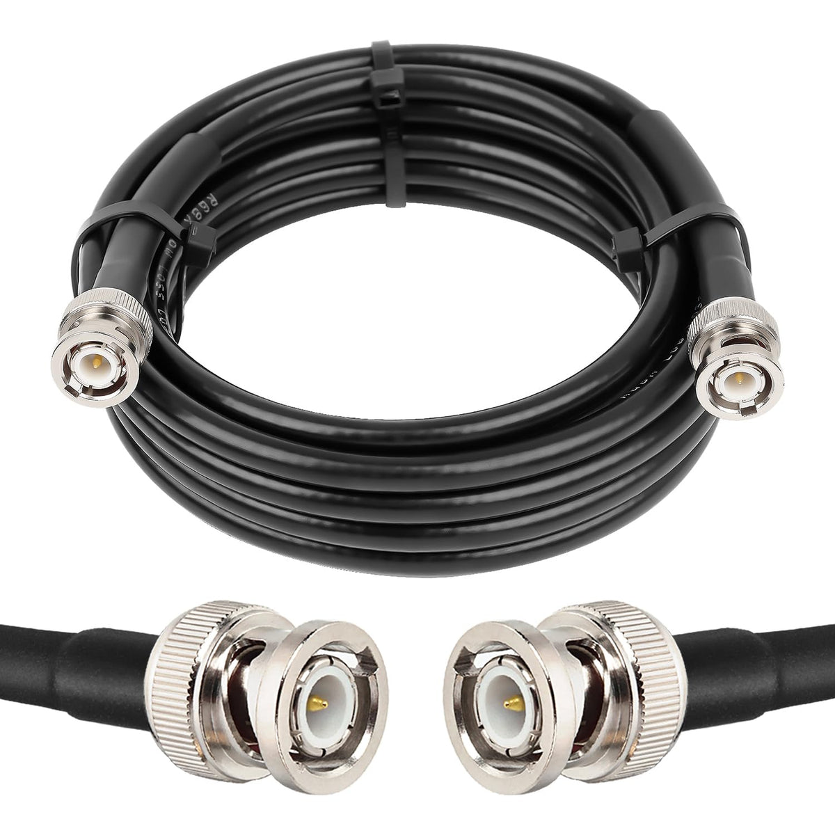 MOOKEERF RG8X 15ft cable with BNC male connectors for stable RF transmission