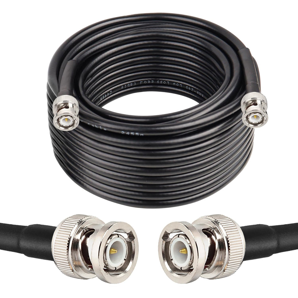MOOKEERF RG8X 40ft BNC cable for reliable antenna connections.