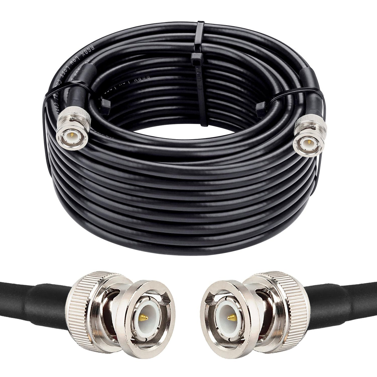 MOOKEERF RG8X BNC to BNC 35ft cable for rugged outdoor antenna connections.