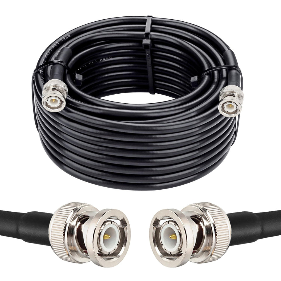 MOOKEERF RG8X BNC to BNC 35ft cable for rugged outdoor antenna connections.