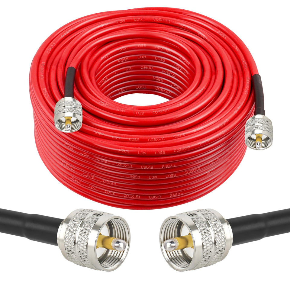 MOOKEERF RG8X coaxial cable 150ft for long-distance 50Ω links.