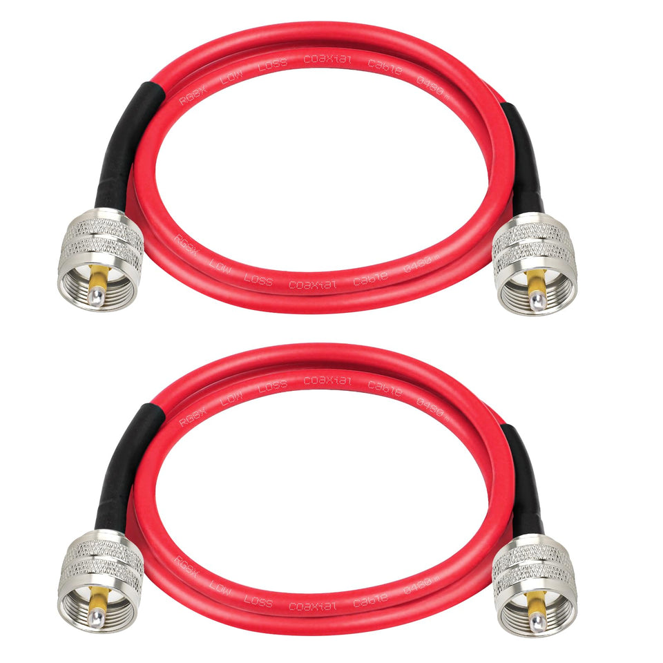 MOOKEERF RG8X cable 3ft top view showing low loss construction for clear signals.