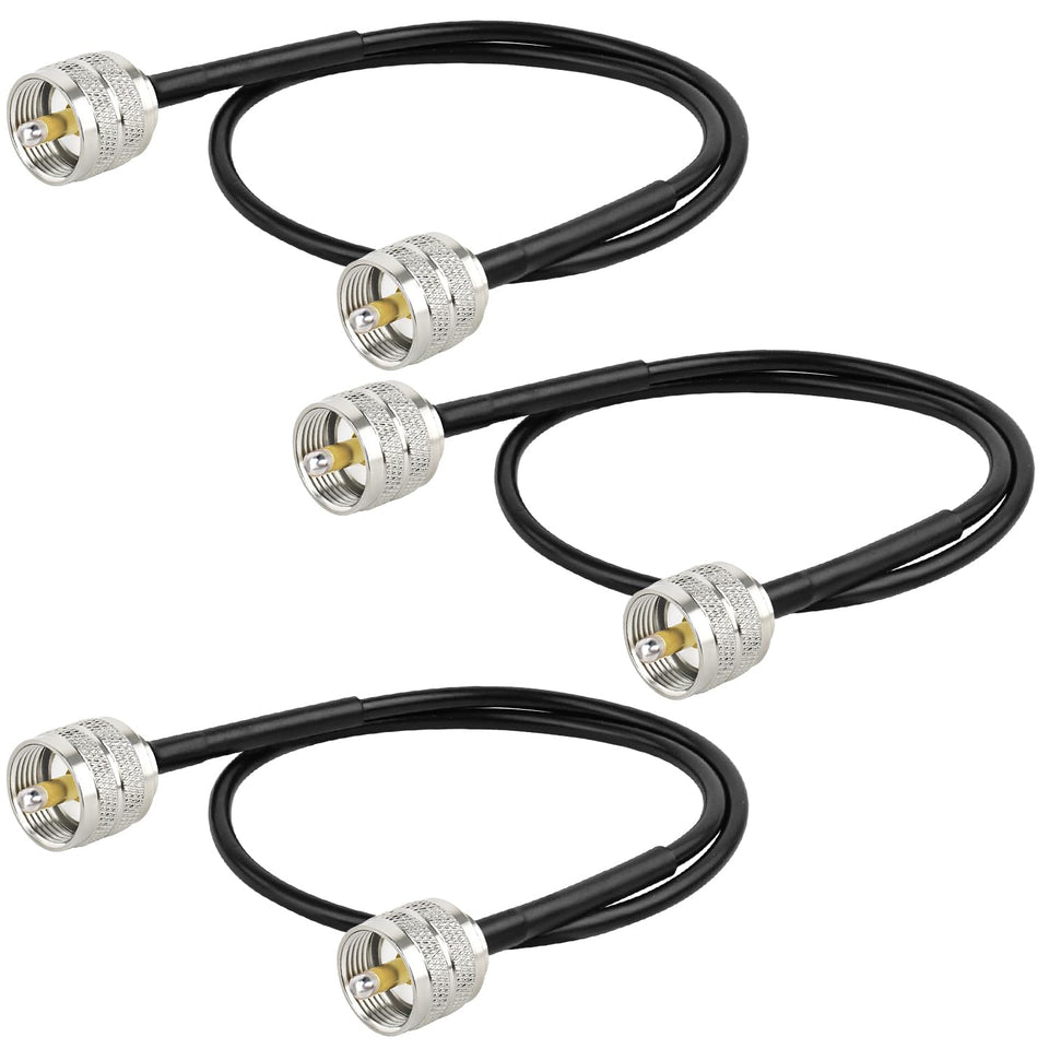 MOOKEERF RG8x jumper cable 2ft in a 3-pack enables low-loss radio connections.