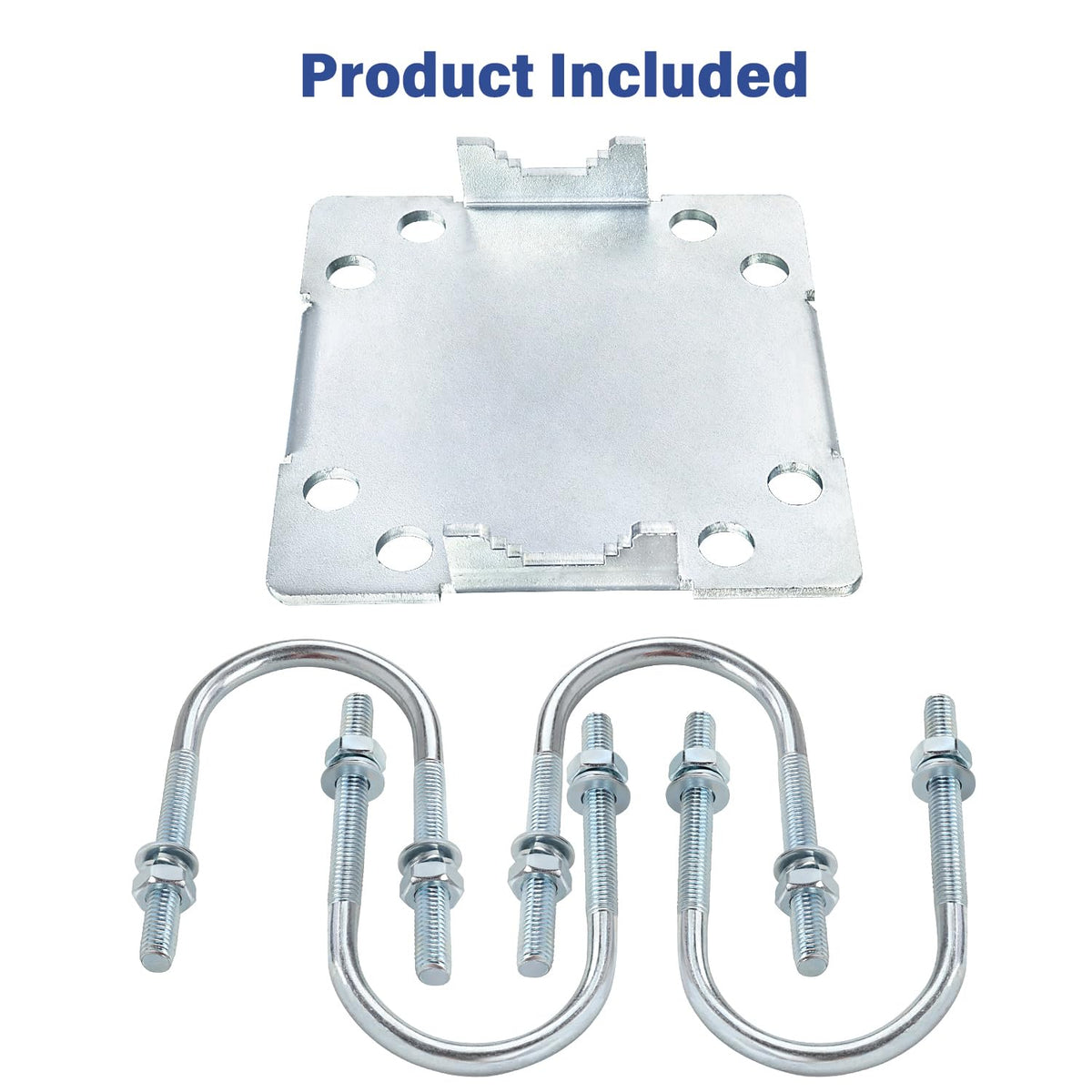 MOOKEERF bracket beside ruler and pole showing size and fit for 1"–1.8" poles, eases planning