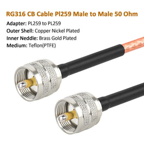 MOOKEERF RG316 inner conductor with silver-plated copper preserves signal integrity.