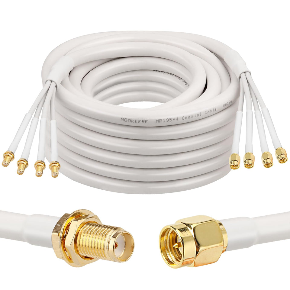 MOOKEERF SMA extension 30ft: flexible, long-range connectivity for outdoor networks.