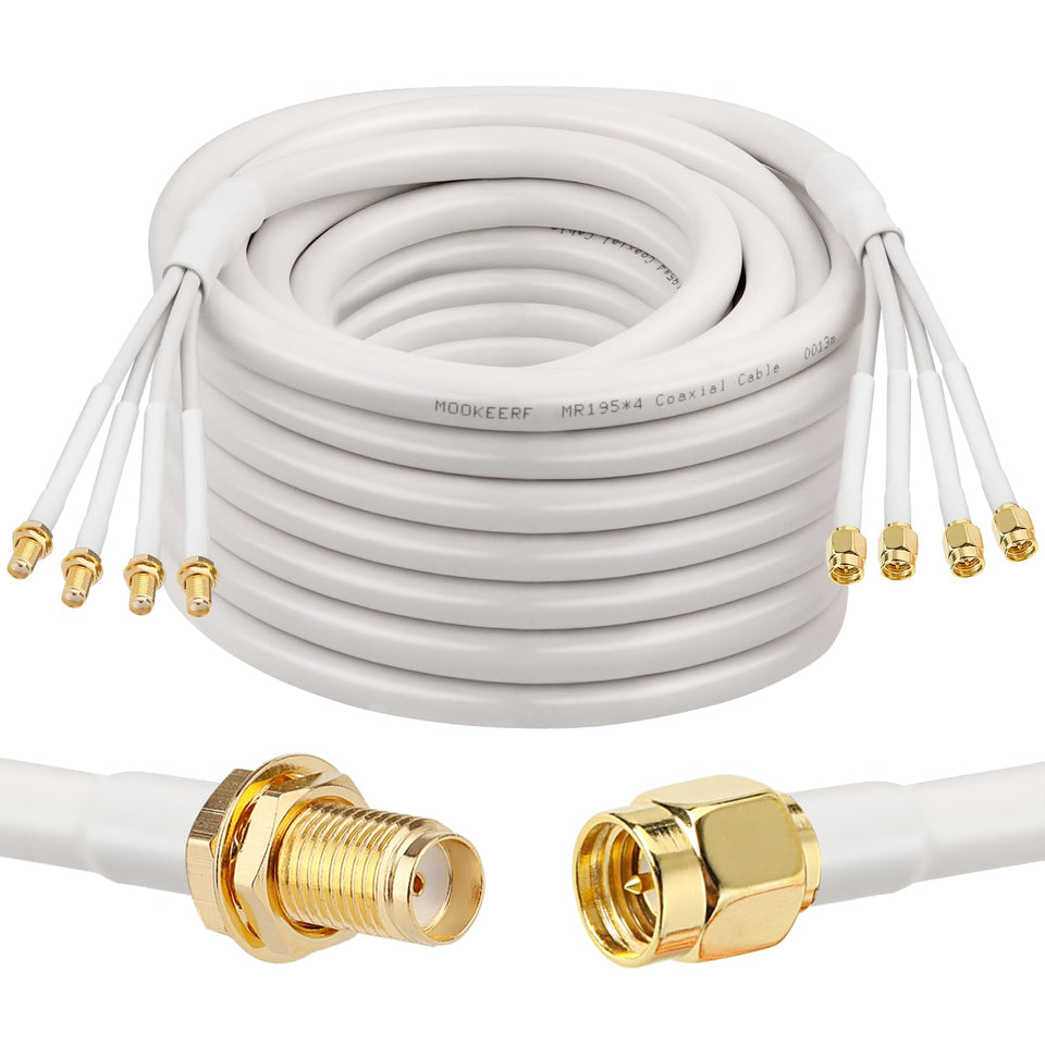 MOOKEERF SMA extension 40ft overview for flexible antenna connections