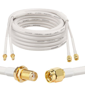 MOOKEERF SMA extension cable 20ft connects antennas and routers for flexible placement.