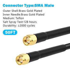 MOOKEERF SMA male-to-male connector with reinforced ends for a secure RF link.