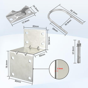 MOOKEERF U-bolts and hardware kit enables quick, secure pole mounting