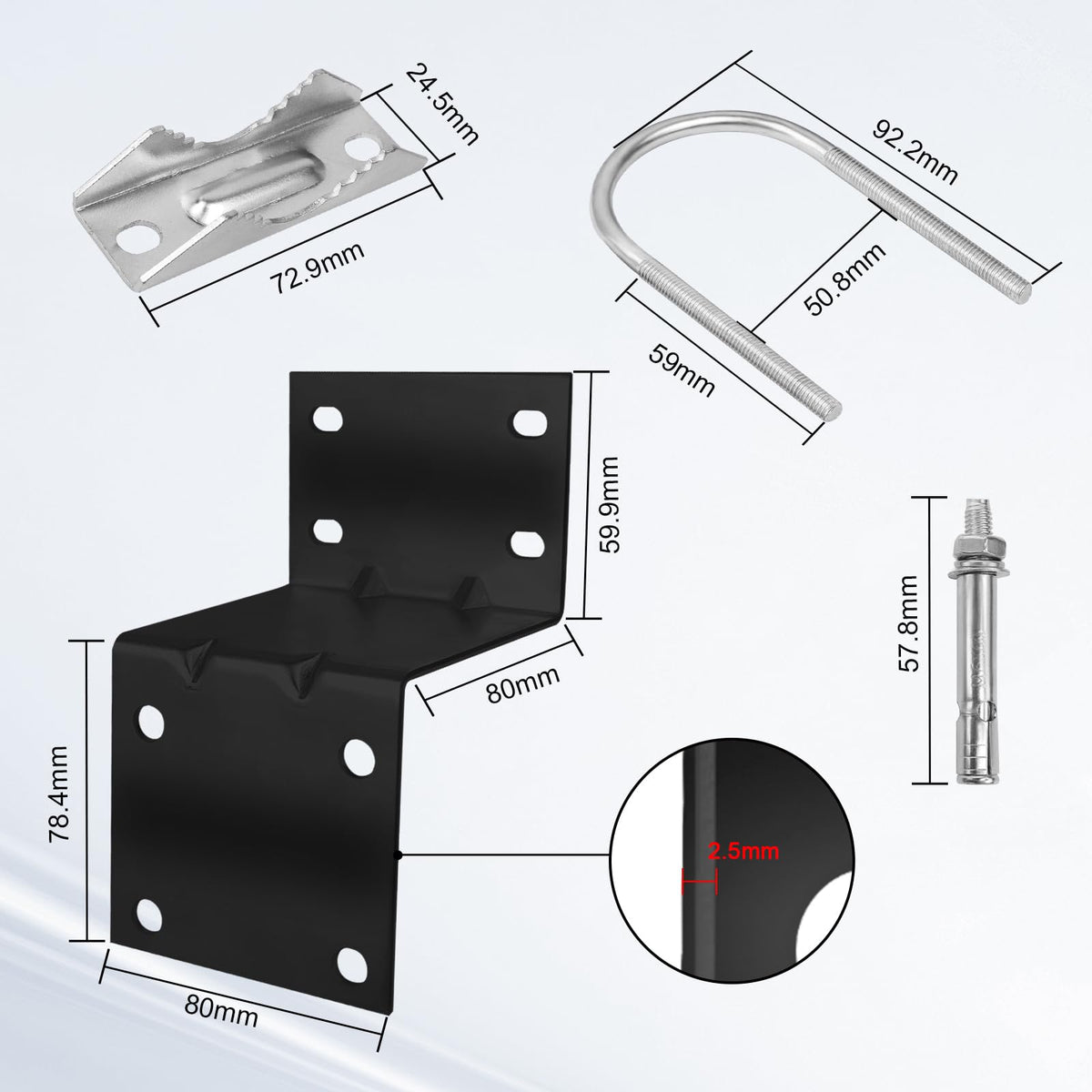 MOOKEERF V-jaw brackets delivering strong pole grip