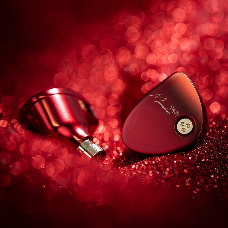 Moondrop ARIA 2 chromatic red finish with electroplating for sweat resistance.