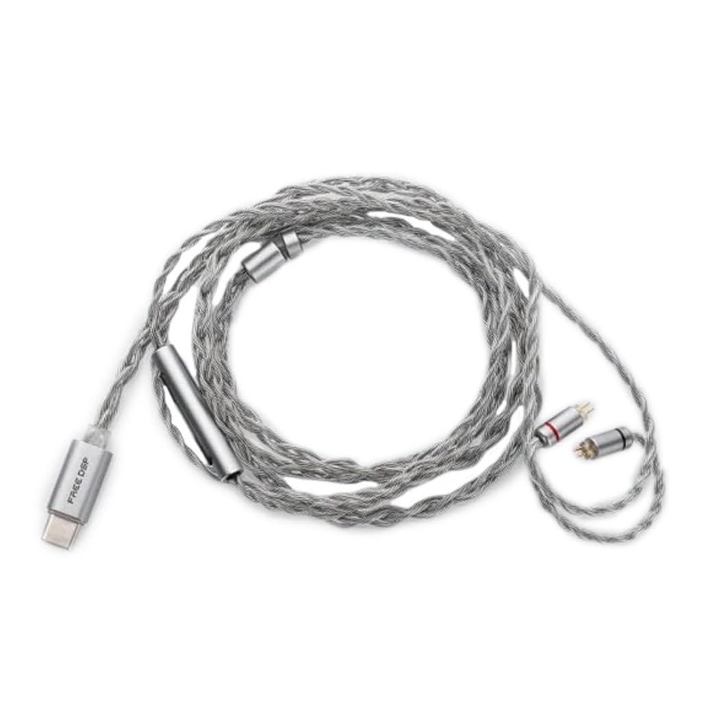 Moondrop FreeDSP front view showing connector and inline module benefit clarity